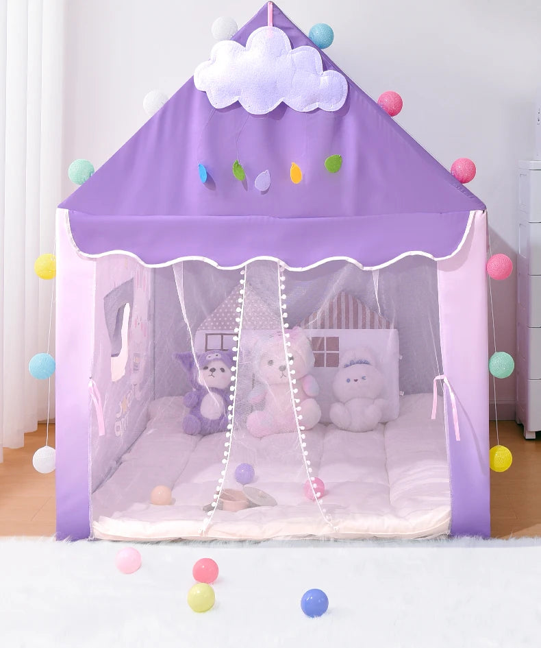 Children's foldable game tent, portable indoor/outdoor game tent with window cut, secret base, birthday party decoration ideal g