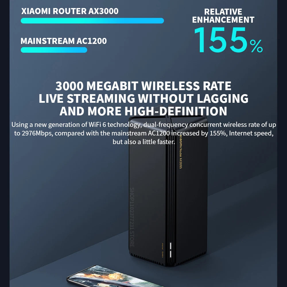 Original Xiaomi Ax3000 Wifi Router Repeater Extend Gigabit Amplifier Signal Booster WIFI 6 Nord Vpn Super Mesh 5GHz Mijia App-CN