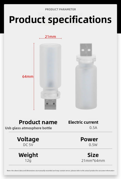 New USB Led Flash Candles Light Bulb Car Interior Decoration Light Car Ambient Lamp Night Frosted Light for Home Car Decoration
