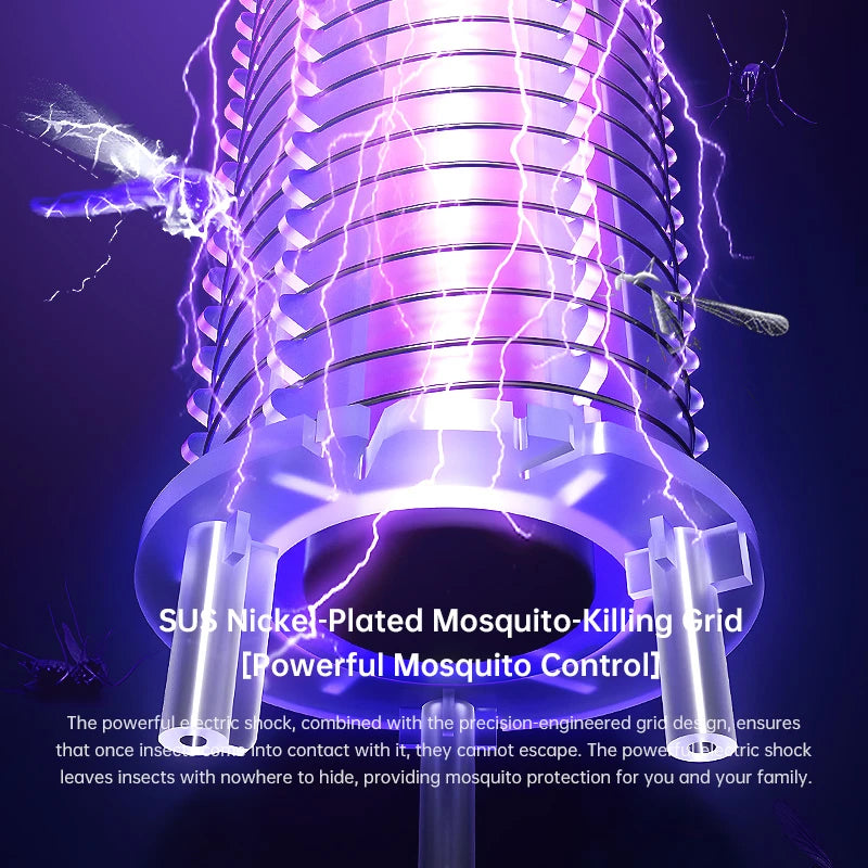 Lenovo Mosquito Killer Lamp Blue UV Light Attract Electric Shock 2-in-1 Bug Zapper 1200mAh Rechargeable For Patio Travel New