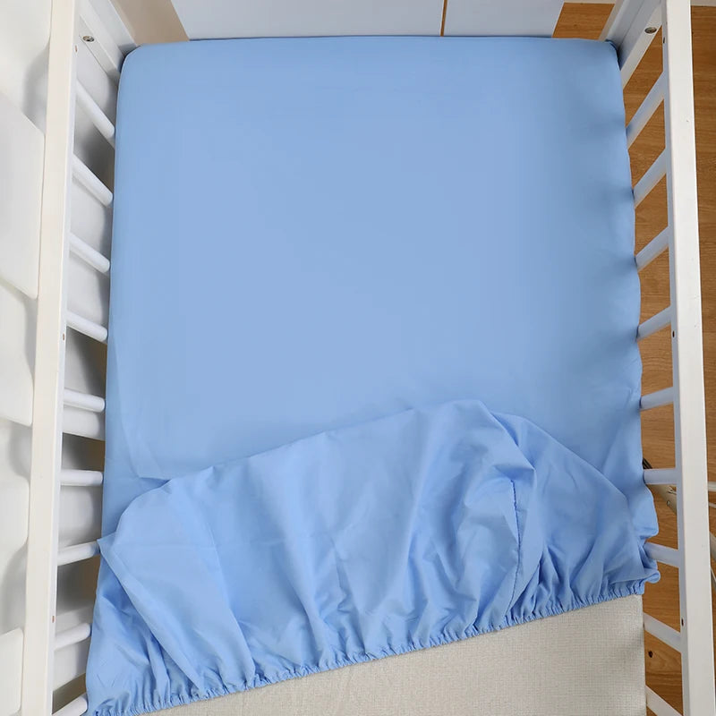 Baby Crib Sheets for Boys Girls Solid Color Fitted Crib Sheet Toddler Mattress Protector Cover Newborn Bed Sheet Babies Stuff