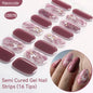 Gradient Auroras Semi Cured Gel Nail Strips Sparkly Shinning DIY Gel Polish Stickers for Nails Works with UV/LED Nail Lamps