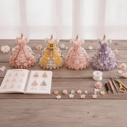 3D Design Beaded Dress Kit Tiny Beads Dress Shape Bead Weaving Kit Creative Craft Cute Design DIY Bead Craft Kit Gift Giving