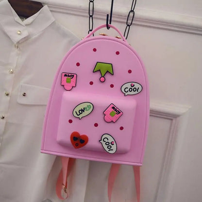 Stationery Adjustable Straps Silicone Backpack Zippered Waterproof Kids Schoolbags Soft Durable Kindergarten Knapsack Student
