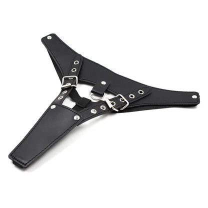 Erotic Underwear Thong PU Leather Male Chastity Panties Cock Penis Sleeve Ring Harness Straps BDSM Restraint  Belt for Men
