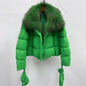 Women's winter jacket New detachable fox fur collar down coats for winter 2025 white duck down filled warm thick coat outerwears