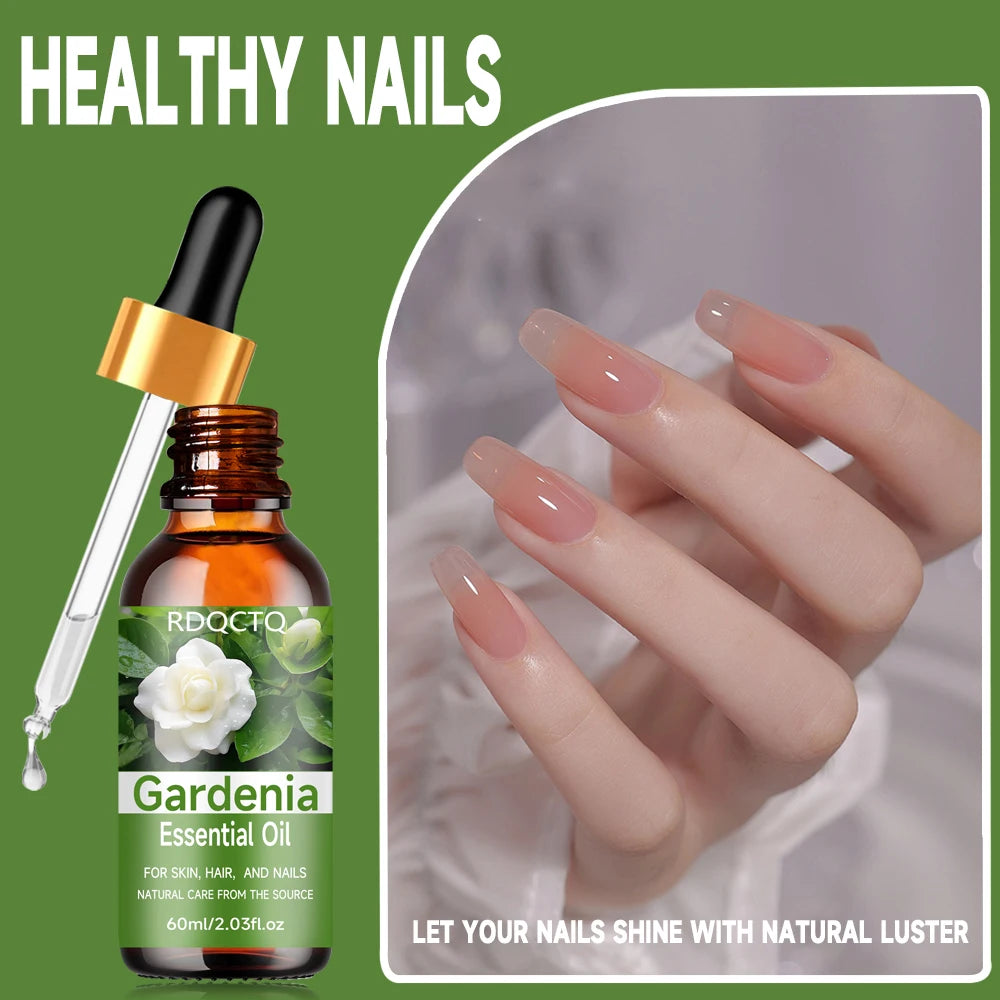 Natural Gardenia Essential Oil for Skin, Hair & Nail Care: Pure Floral Moisturizing Oil with Dropper 40/60ml