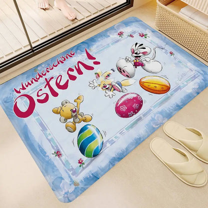Popular Character D-Diddl Cut Bathroom Mat Non-Slip Laundry Room Mat Laundry Decor Balcony Child Living Room Toilet Rug