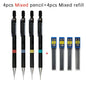 Mechanical Pencil with Refill Rods Set 0.3mm 0.5mm 0.7mm 0.9mm Automatic Pencil Replaceable Leads Office School Stationery Gift