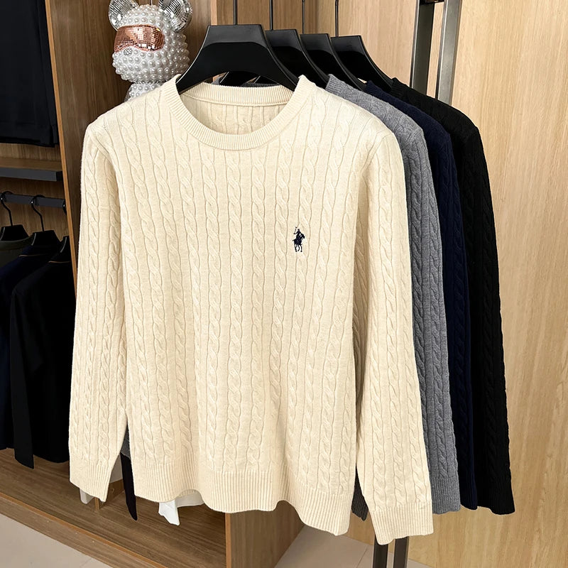 Designer Brand Pony Embroidery Fashion Sweater Men's Classic Paul Fashion Jacquard Autumn/Winter Round Neck Warm Knitted Pullove