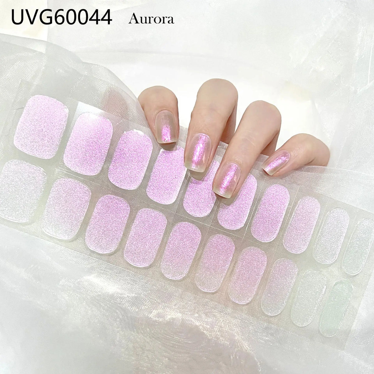 20/22Tips UV Semi cured Gel Nail Stickers Waterproof Long Lasting Full Gel Nail Wraps Press On Nail Decal DIY Manicure