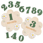HUA HUA Wooden Baby Monthly Milestone Cards Flowers Double Sides Number Month Girls Boys Newborn Photography Props Accessories