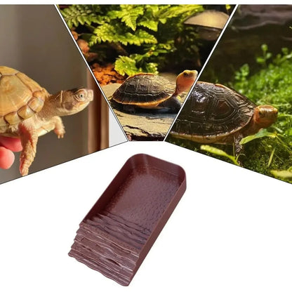 Reptile Bathing Pool Reptile Feeding Dish Water Bowl with Ramp Aquarium Ornament for Snake, Turtle, Bearded Dragon, Lizard Bath