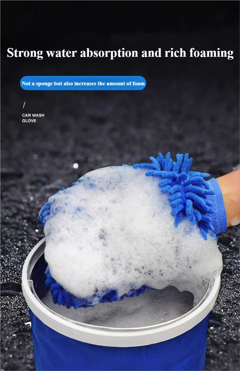 Microfiber Car Wash Cloth Gloves Automotive Double-sided Cleaning Drying Towels Thicken Chenille Vehicle Window Glass Supplies