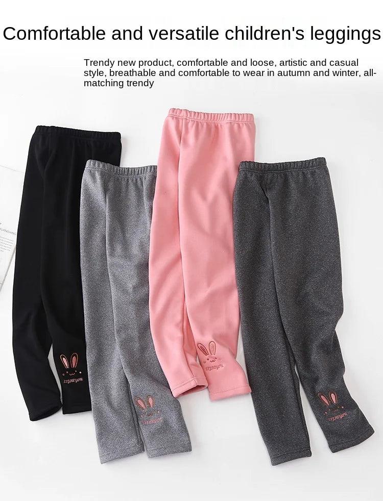 Autumn Winter Children Girl's Legging Thicken Warm Kids Girl Warm Plush Legging Trousers Elastic Waist Leggings Kids Pants