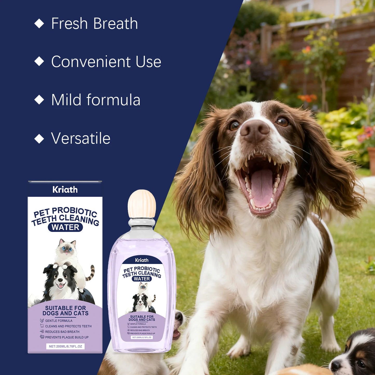 Pet Oral Care Agent Probiotics Pet Dental Water Reduce Plaque Tartar Remove Bad Breath Promote Gum Health Dog Cat Oral Cleaner