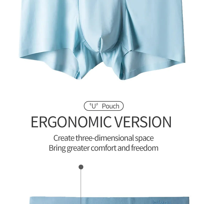 MiiOW 3Pcs Ice Silk Men Underwear Mens Underpants Graphene Antibacterial Crotch Men's Panties Breathable Man Boxers Briefs L-5XL