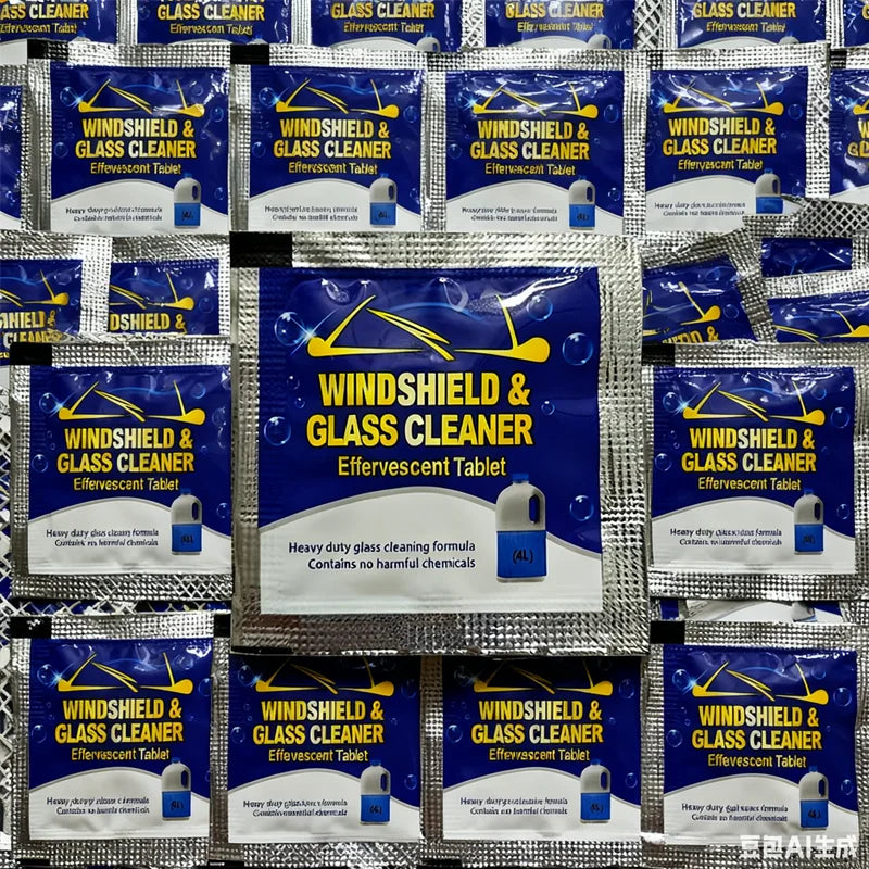 Instant car wiper essence effervescent tablets, 1 piece to 1 bottle, glass sailor case, always available without occupying space