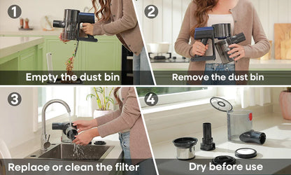 Erabros EV2 Cordless Vacuum Cleaner 450W 55Kpa High Suction Powerful Handheld Home Cleaner Capacity LED Display Floor Carpet