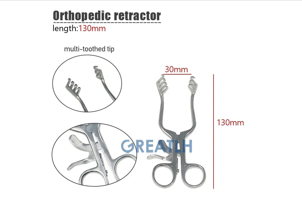 GREATLH Veterinary Instruments  Orthopedics Weitlaner Retractor Stainless Steel Self-Retaining Retractor pet