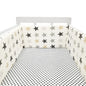 Nordic Stars Baby Bed Thicken Bumpers Zipper Design One-piece Crib Around Cushion Cot Protector Pillows 200*30 CM