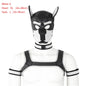 Large Size Puppy Cosplay Neoprene Fetish Hood Mask Kit with Chest Strap Collar Armband Sex Costumes for Bdsm Slave Role Play
