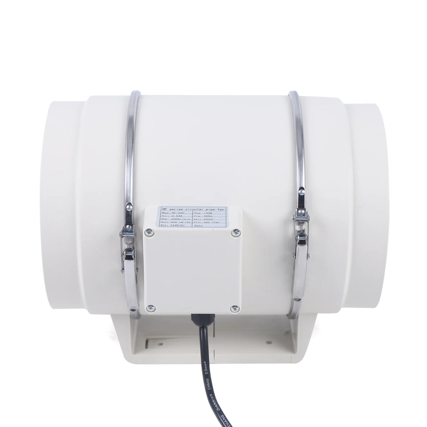 220V Exhaust Fan Silent Duct Ventilation Fan 2600RPM Duct Fan Pipe Extractor for Kitchen Bathroom Toilet (HF-100/HF-150/HF-200)
