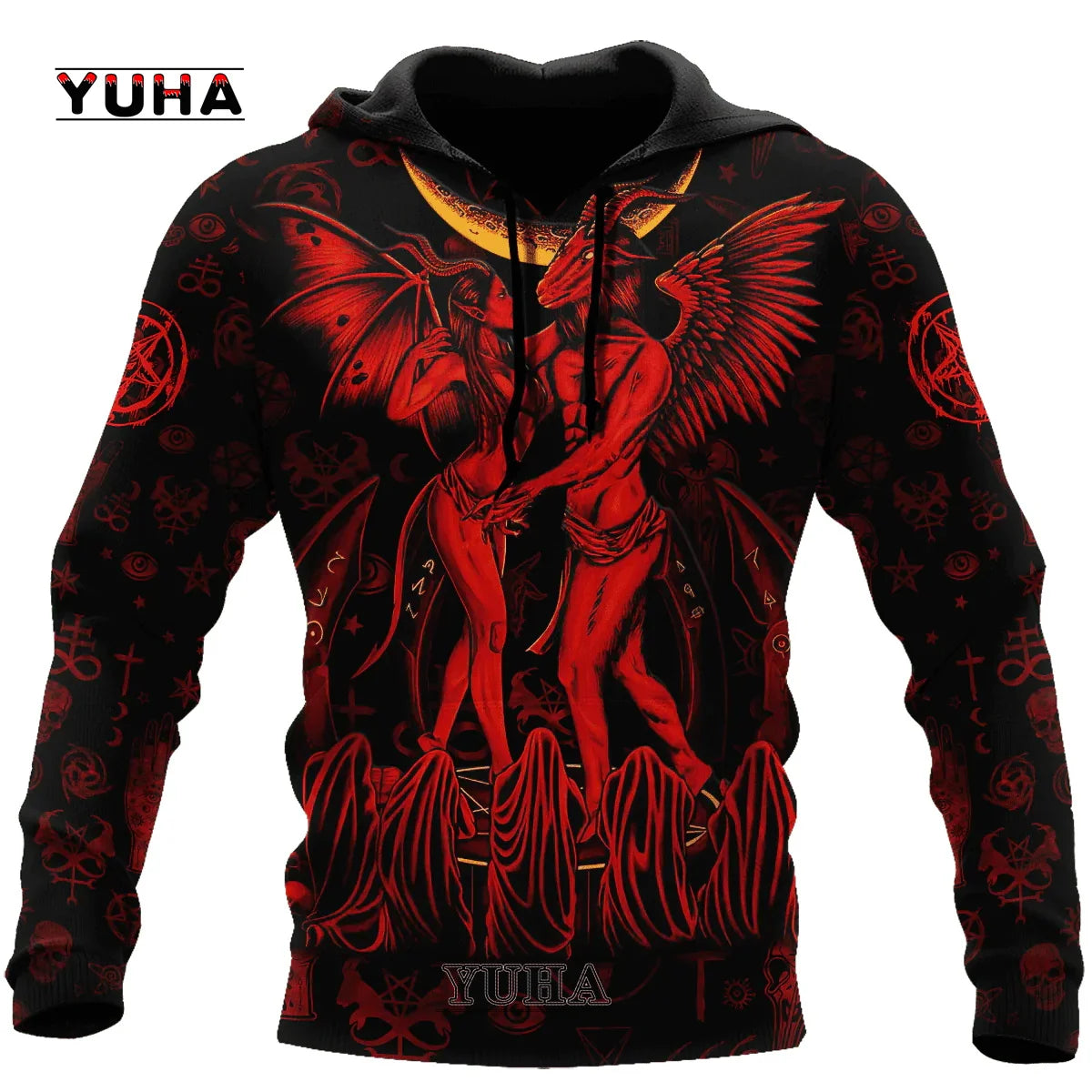 Dark  Red Skull Tattoo 3D All Over Printed Men's Hoodie & Sweatshirt Spring and  Autumn Unisex  Hoodies Casual Sportswear