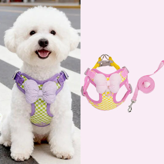 1 Set Dog Leash Set Small Puppy Leash Nylon Dog Harness Pet Anti-Escape Training Leash for Small Middle Dogs
