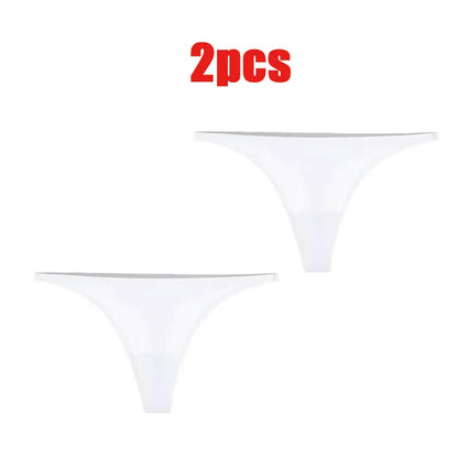1-6pcs Seamless Panties Ice Silk Seamless Panties For Women Soft Thin Thongs Woman Satin Underwear Female Bikini String Panties
