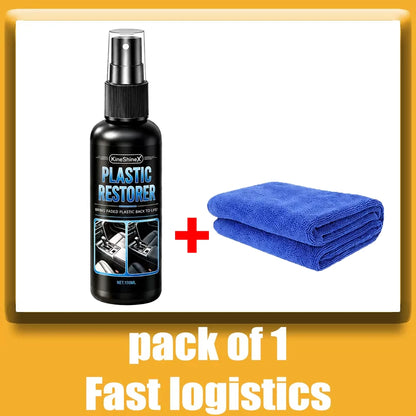 Professional Car Plastic Restorer Spray Refreshes Shine for Dashboard Door Trim Seats 100ml