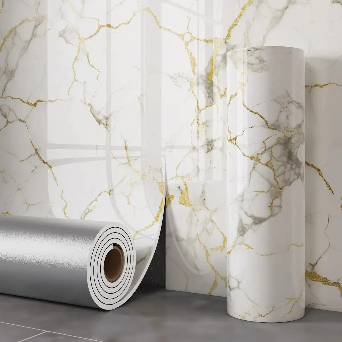 3D Wall Panels Self-Adhesive Wallpapers Marble Foam Thickened Wall Stickers for Ceiling Showers Bathrooms Living Room Decoration