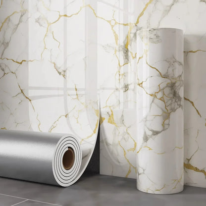 3D Wall Panels Self-Adhesive Wallpapers Marble Foam Thickened Wall Stickers for Ceiling Showers Bathrooms Living Room Decoration