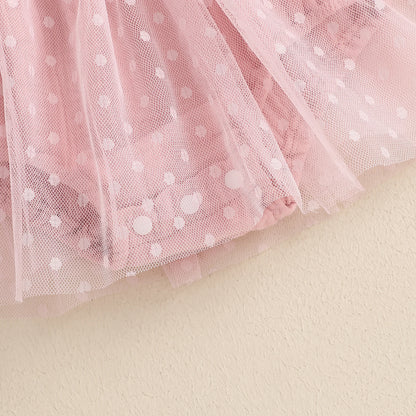 MISOWMNJOY Summer Mesh Tulle Baby Girl Romper Dress Infant Birthday Outfits Sleeveless Tie Strap Smocked Bodysuit with Headband