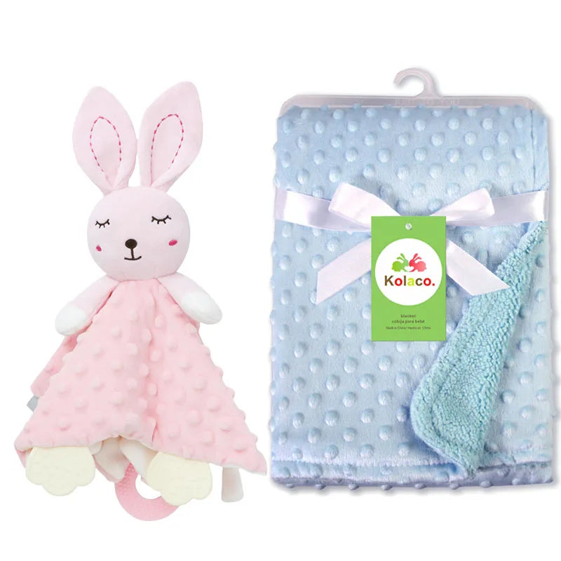 Custom Name Baby Blanket Personalized Baby Shower Gift Soft Minky Dot 2-in-1 Blanket & Lovey Set for Boys Girls
