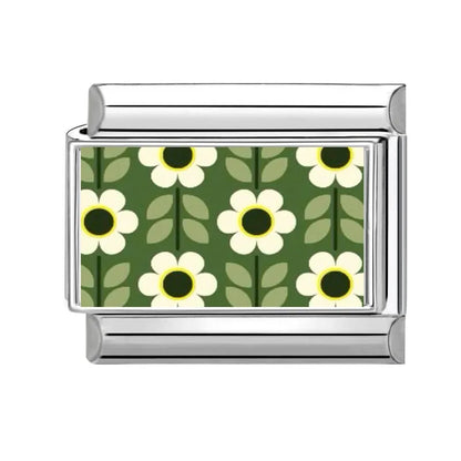 2025 Women's Fashion Colorful Flowers Oil Painting Style Series Italian Charms Fit 9mm Stainless Steel Bracelet DIY Jewelry Gift