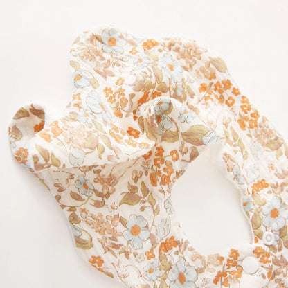 Baby Cotton Crepe Bandana, Rabbit Ears Wavy Edge Drool Bib, Soft Absorbent, Newborn Anti-Drool Bib, Multi-Purpose