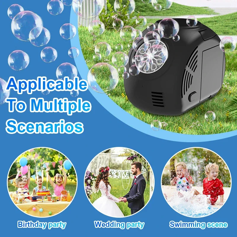 Handheld outdoor bubble machine electric with light bubble toy bubble launcher holiday  gift without battery bubble water