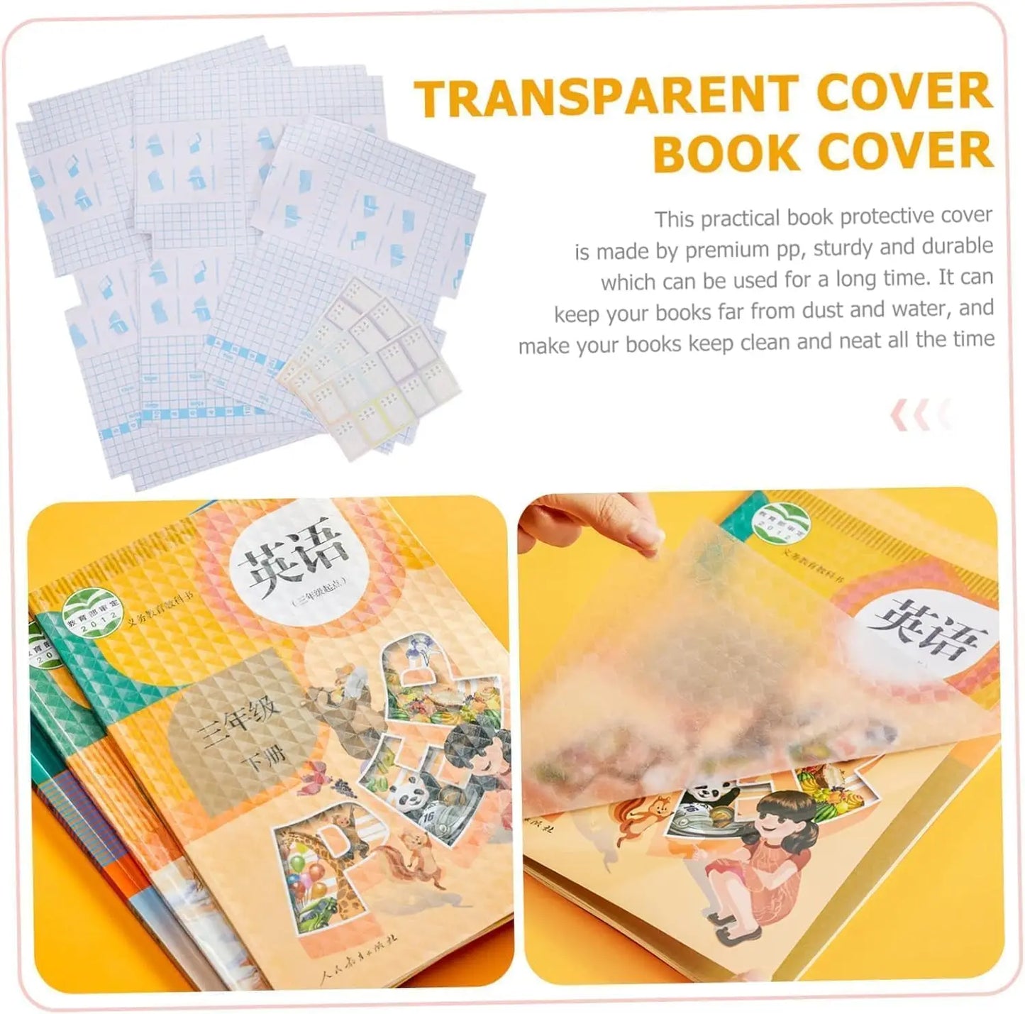 10-30Pcs A4/16K/22K Matte Clear Self-adhesive Book Cover Wrap Waterproof Textbook Skin Sleeve Students Book Wrapping Supplies