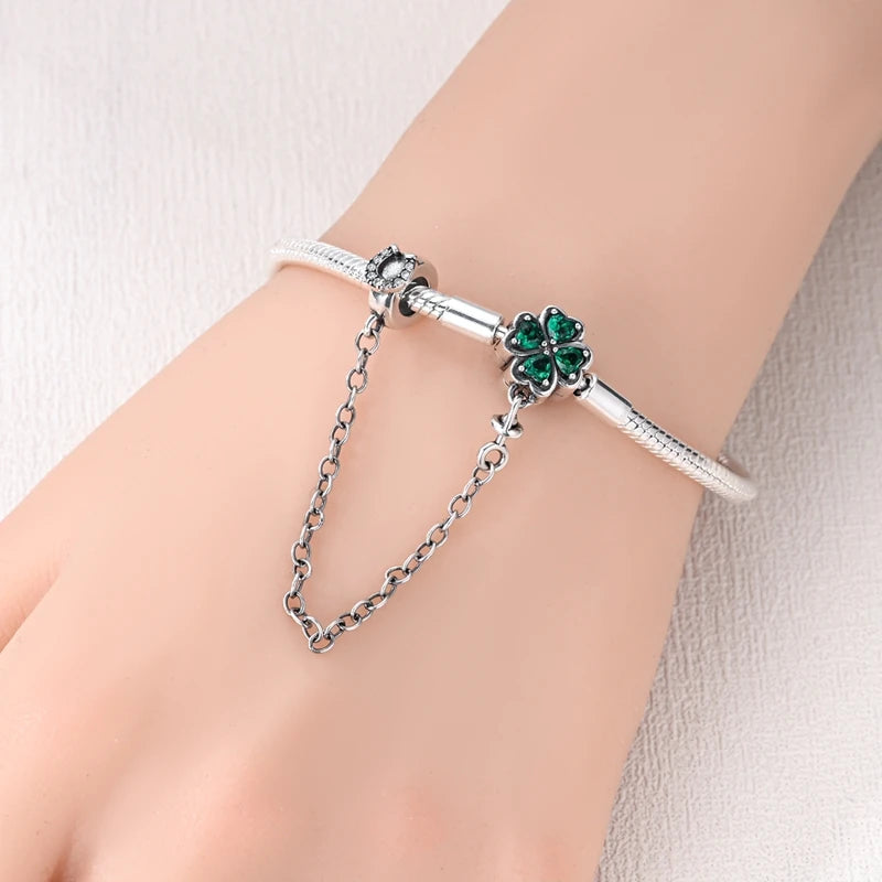 Original 925 Sterling Silver Bracelets 17-20CM Love Heart Flowers Butterfly Charms Beads Bracelet For Women Fashion Jewelry Gift
