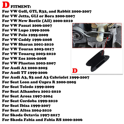 Upgrade Gearbox Repair Kit For Audi Seat Skoda VW MT Shifter Reverse Lever Change Selector Linkage Bushes Drivetrain Spare Parts