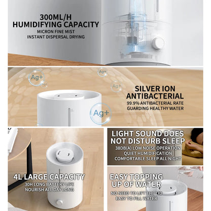 Original MIJIA Humidifier 2 300mL/h Humidification 4L Large Capacity Mist Maker Add Water Home Humidity Control Low Sound CN