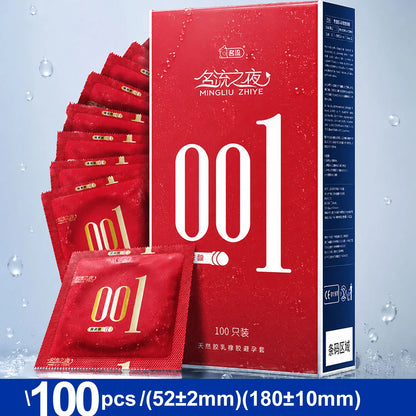 Ultra-Thin 0.01 Style Condoms for Men, Heavy Textured Intimate Lube Latex Protection, Strong Sensation Personal Care Essentials
