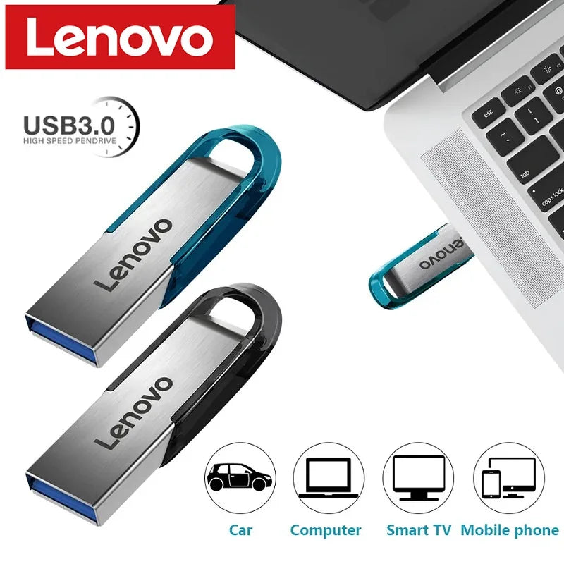 Lenovo 2TB USB 3.0 Metal Flash Drives Super High Speed Pendrive 1TB 512GB Pen Drives Portable USB Stick For Car Phone Computer
