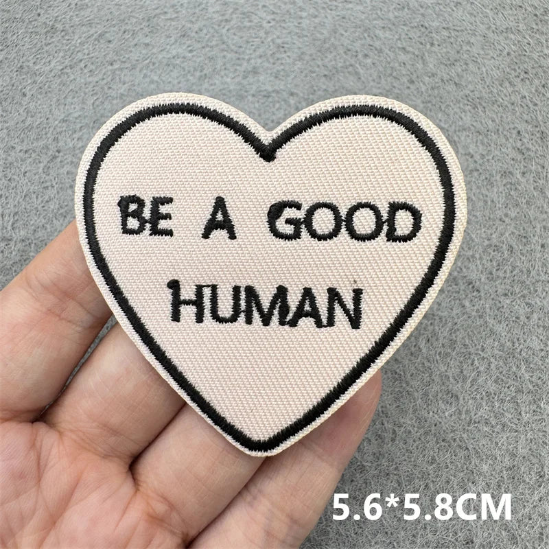 Cartoon Embroidered Patches For Clothing Slogan Letters Embroidery Patch For Clothes Iron On Patches On Clothes Jackets DIY