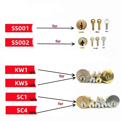 NEW 2 In1 SC1 KW1 SC4 KW5 AM5 M1MS2 SS001 SS002 R52 R52L LOCKSMITH TOOLS