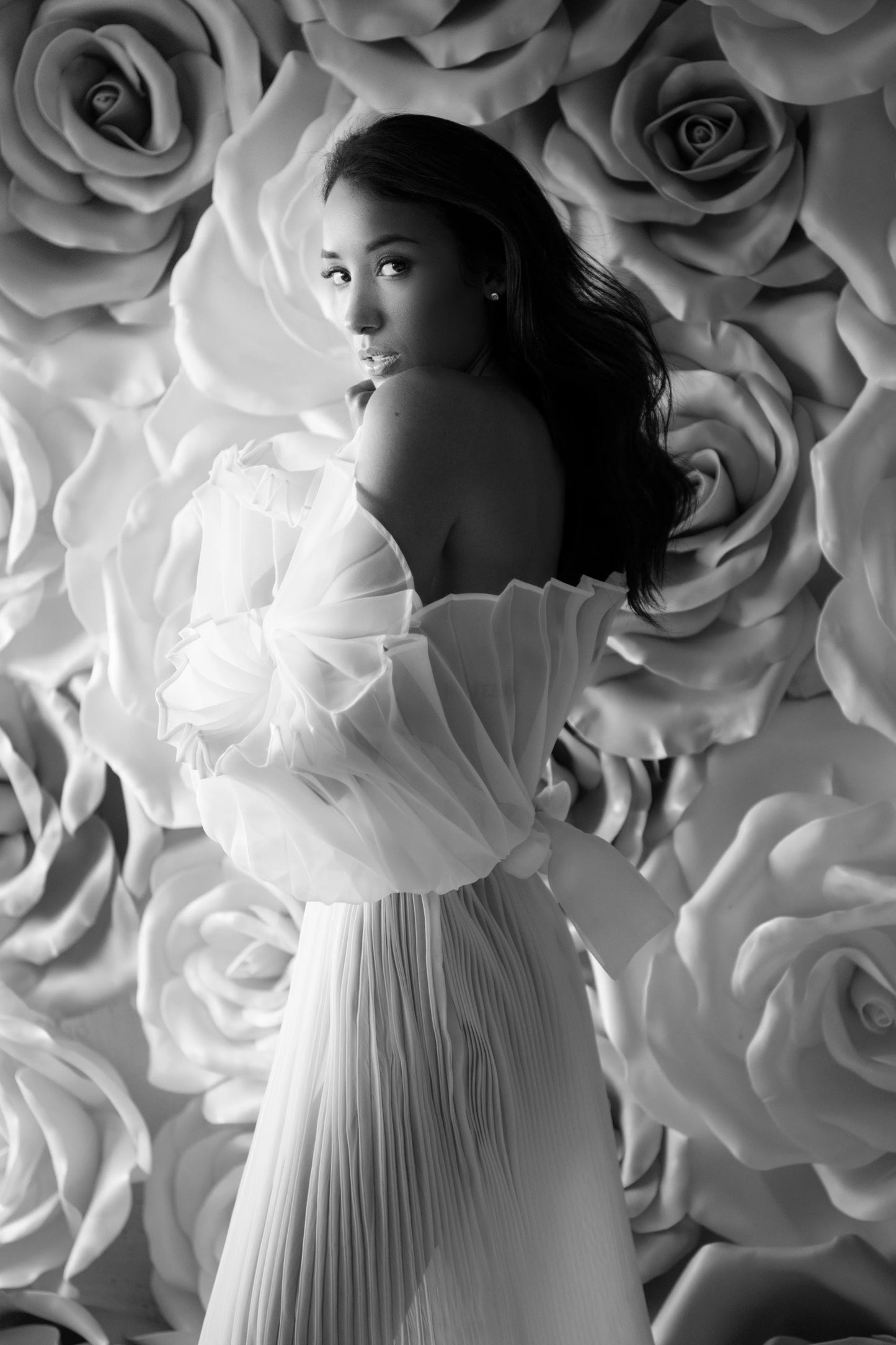 Fashion Organza Pleated Maternity Dress for PhotoShoot Pregnancy White Dress Plus Size Photography and Maternity Dresses YEWEN