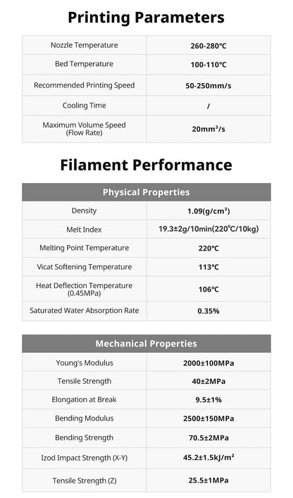 ANYCUBIC ASA Filament PLA 1.75mm for FDM 3D Printers Weather Resistance Low Odor Toughness FDM 3D Printing Materials For Kobra