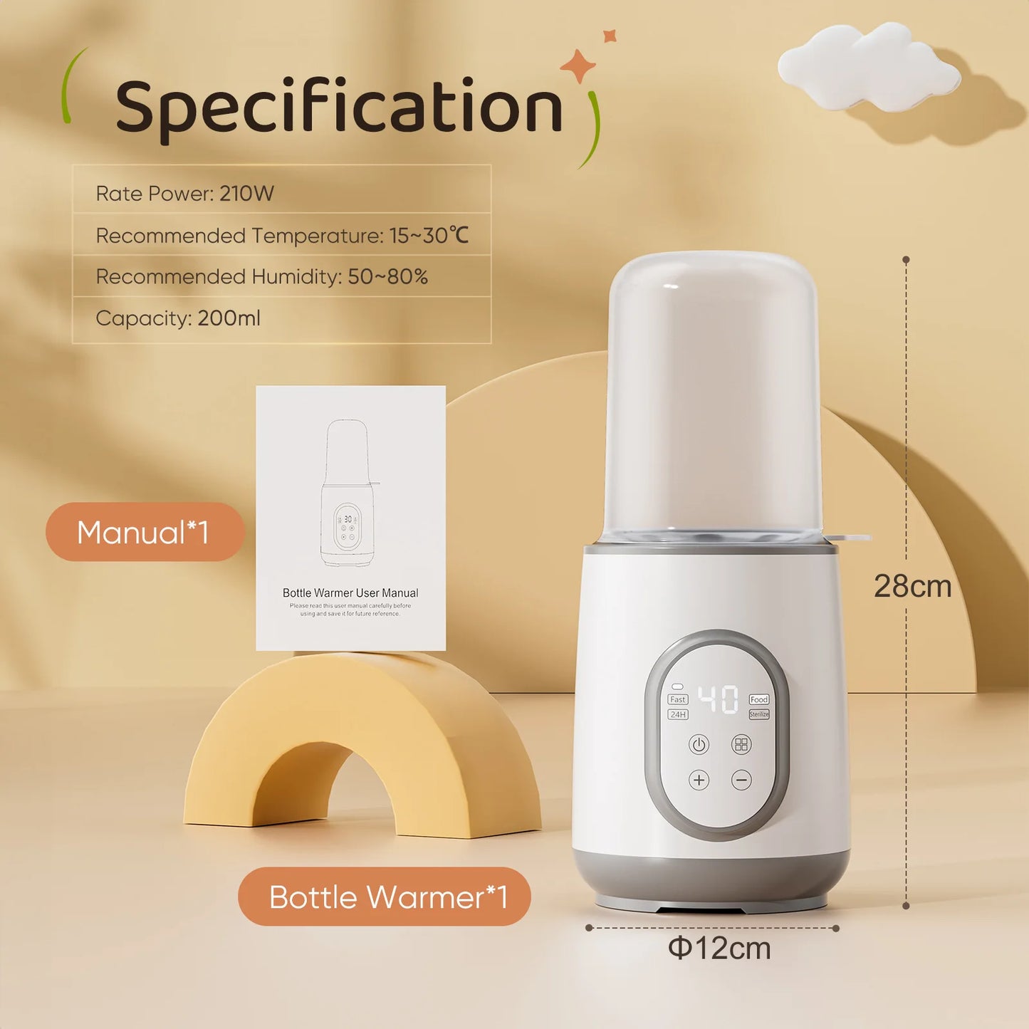 Baby Bottle Warmer Sterilizer Multifunction Breast Milk Warmer Accurate Temperature Control Baby Bottle Heater Baby Newborn Item