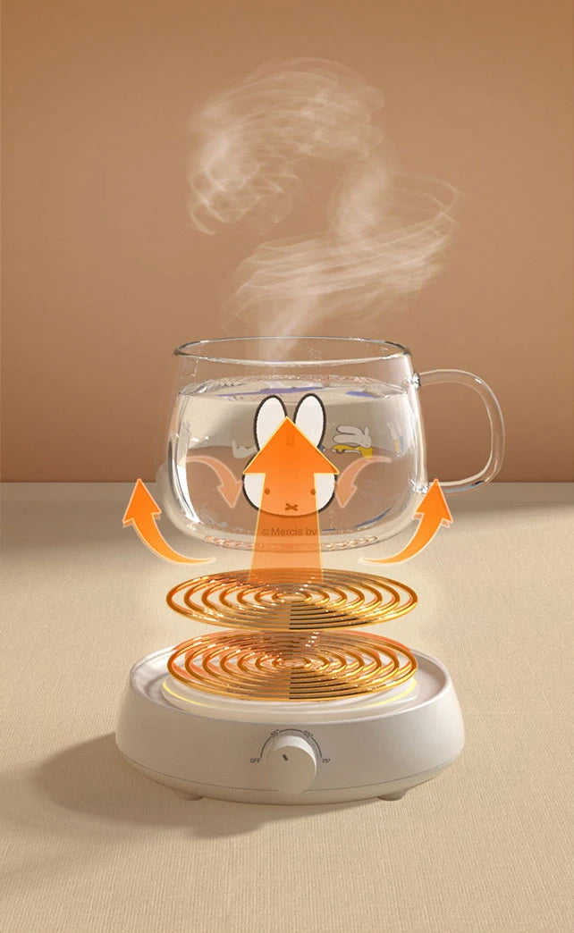 Miffy Cup Heater Coffee Mug Warmer Timer Heating Coaster Smart Thermostatic Heating Pad Hot Plate Hot Milk Coffee Cup Warmer